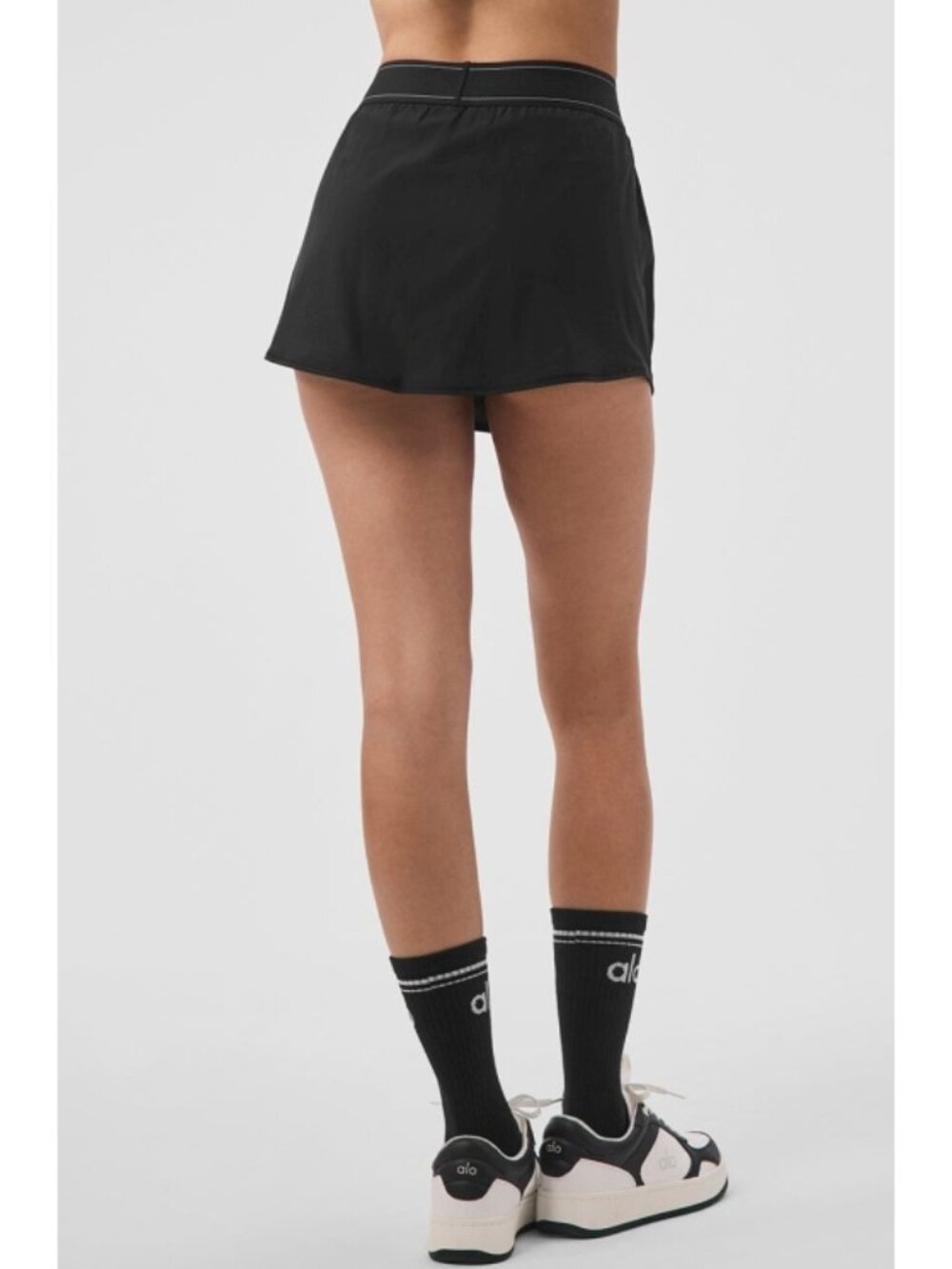 Alo Match Point Tennis Skirt Black Athletic Active Shorts Sports Mini Skort M - Picture 3 of 15